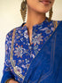Dark Blue Georgette Digital Floral Printed Kurta with Palazzo and Dupatta